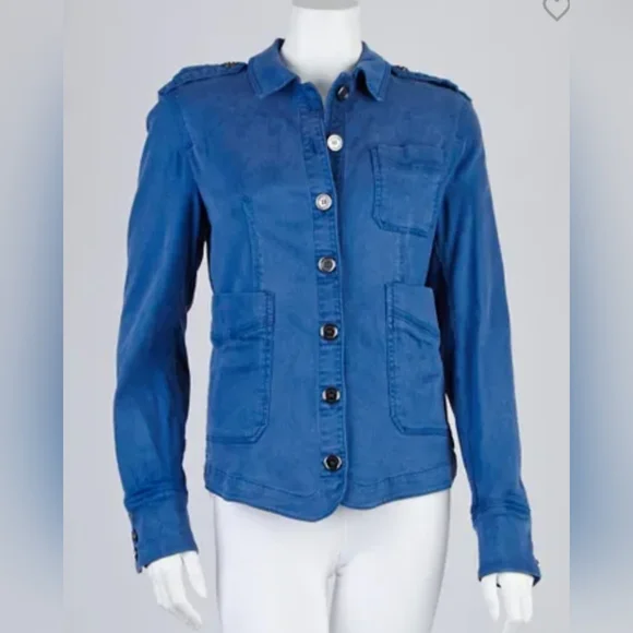BURBERRY Blue Utility Jacket - Picture 1 of 12